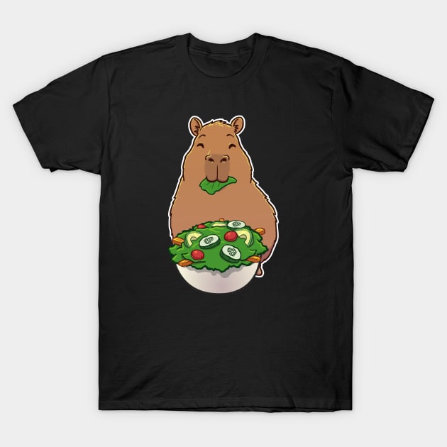 Capybara eating Salad T-Shirt by capydays